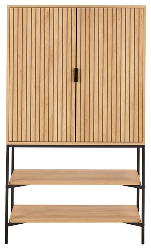 Knihovna Jaipur loftová uzavíratelná dub černý 80 cm Actona