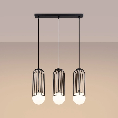 Závěsné svítidlo BRINA 3L černé moderní trojité nad stůl do obýváku a jídelny