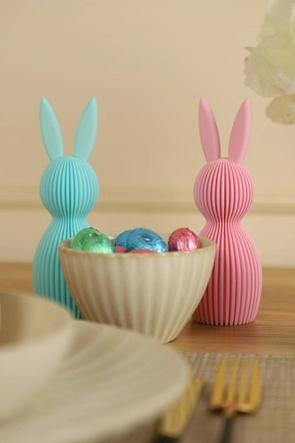 Velikonoční dekorativní figurka králíka velká růžová Intesi 17 cm glamour na stůl nebo komodu