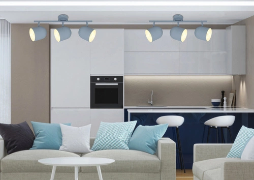 Stropní svítidlo Azuro 3bodové šedé matné s pohyblivými stínidly do obýváku