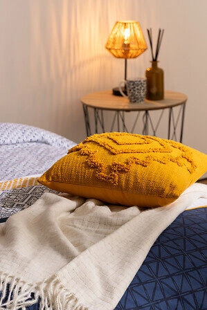 Komplet povlečení Etnik v proužky 260 x 240 cm modrý