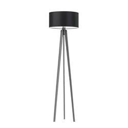 Stojací trojnožková lampa Miami černá do obýváku dřevěná s personalizovaným stínidlem Lysne