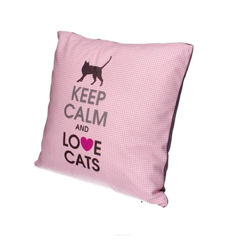 Sametový dekorační polštář LOVE CATS antialergenní do obývacího pokoje a ložnice 40x40 cm
