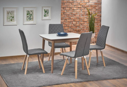 Rozkládací jídelní stůl Terra bílý mat dub moderní loft 90-190x80 cm Intesi