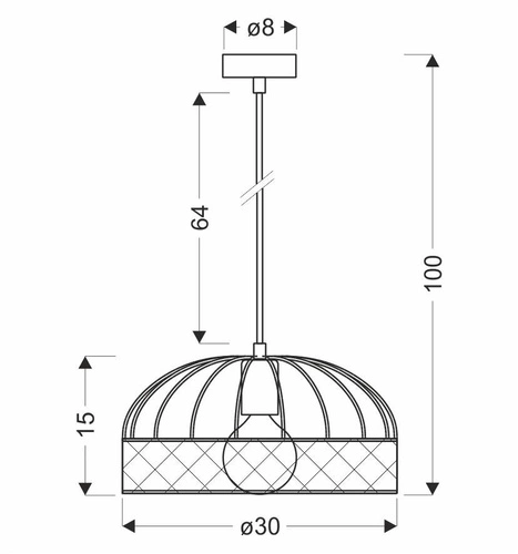 Závěsná lampa Levi zlatá 1x40W E27 stínítko černé
