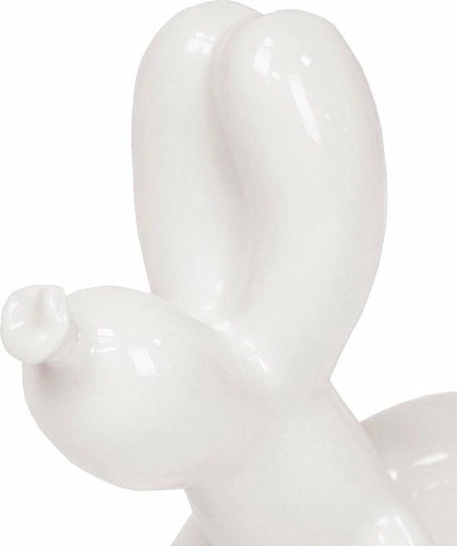 Dekorační figurka pes balónek bílý moderní polyresin 14,5 cm do obýváku HV decor