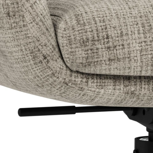 Actona Roger šedá čalouněná otočná jídelní židle s područkami