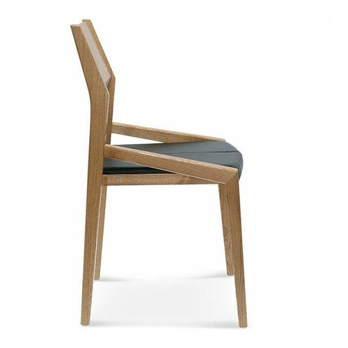 Jídelní židle Arcos FAMEG dřevěná buková čalouněná přírodní kůží s područkami