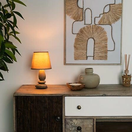 Keramická lampa Luis béžová, béžové stínidlo