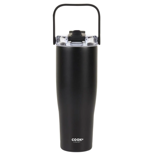 Termohrnek New York 900ml černý Intesi moderní kovový na kávu s sebou