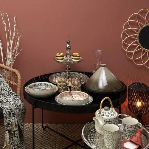 Keramický jídelní talíř Mirage Red 25 cm orientální červený do jídelny Intesi