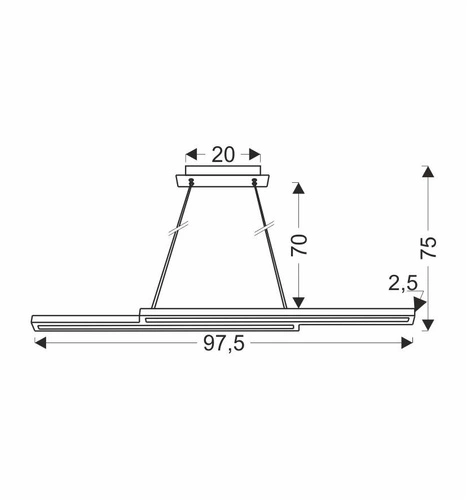 Dřevěná závěsná lampa Sento 20W LED 4000K s černým rámečkem