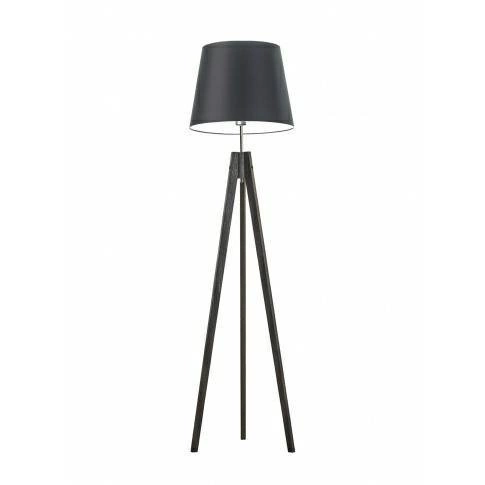 Stojací lampa do obýváku ARUBA černá s dřevěným stínidlem tripod glamour Lysne 149 cm