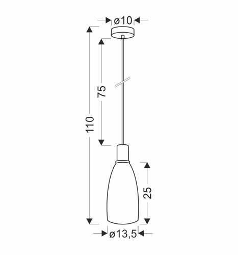 Udin velká černá závěsná lampa 1x15W GU10 šedé stínítko