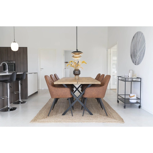 Čalouněná jídelní židle Harbo Intesi hnědá ekokůže s područkami moderní