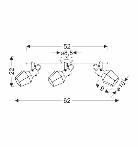 Stropní svítidlo Randi moderní černé 3bodové nastavitelné do kuchyně a jídelny