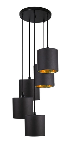 Závěsné svítidlo Long černý talíř 5 světel moderní do obýváku nastavitelná CANDELLUX