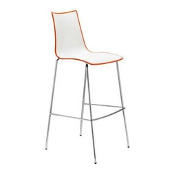 Barová židle Zebra SCAB Design 80 cm moderní oranžová s opěrkou do kuchyně a k ostrůvku