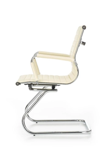 Kancelářská židle Skid Intesi čalouněná krémová ekokůže s područkami moderní