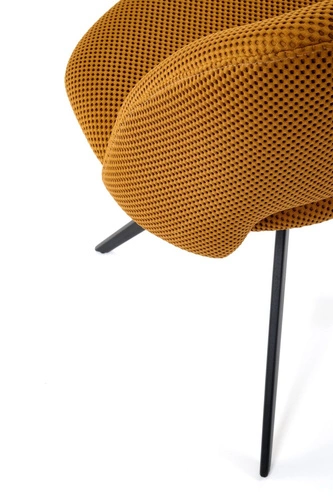 Kancelářská otočná židle Maeba Intesi hořčicová moderní čalouněná s černými nohami