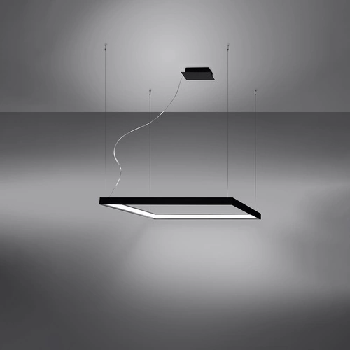 LED lustr Nelya M černý moderní do obývacího pokoje loftový 80 cm nad stůl