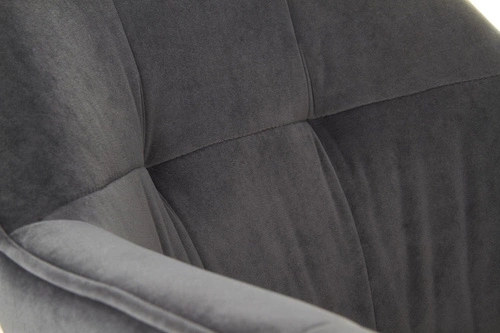 Čalouněná židle Yorkshire šedý samet s područkami na lyžinách do jídelny Intesi