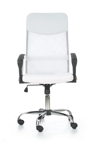 Ergonomická otočná kancelářská židle Spiner Intesi bílá kožená s nastavením a funkcí TILT