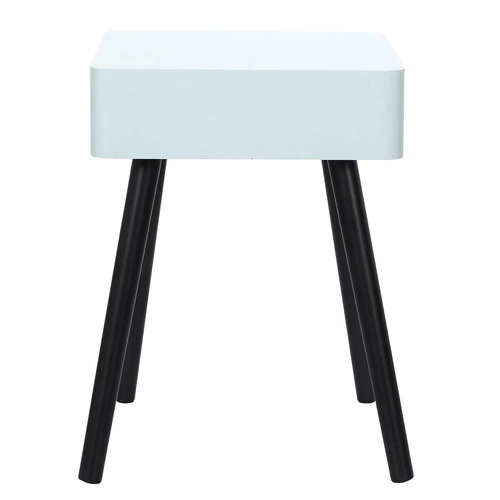 Noční stolek Intesi Padano modrý se zásuvkou, 35 cm – skandinávský minimalismus do ložnice