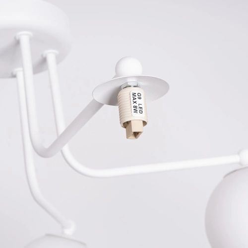 Lustr Astral 5 bílý minimalistický skleněné koule moderní Sollux Lighting