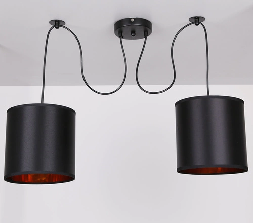 Candida závěsná lampa černá 2x40W E27 stínidlo černé
