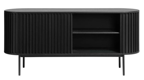 Komoda Siena černá rýhovaná 160 cm moderní komoda do obýváku