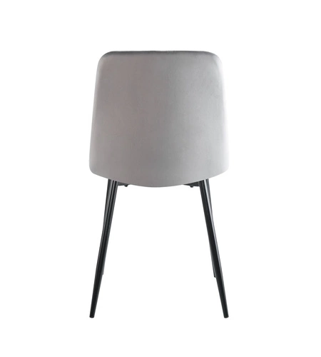 Čalouněná jídelní židle z šedého sametu Solito Intesi, moderní s černými nohami