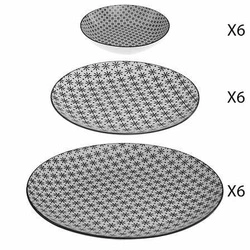 18dílné nádobí Bohemia s geometrickým vzorem
