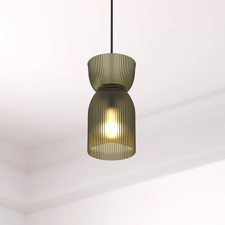 Skleněná závěsná lampa Ancel zelená