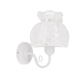 Nástěnná lampa ROSSINI bílá klasická s látkovým stínidlem do ložnice a obýváku CANDELLUX