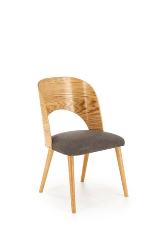 Jídelní dřevěná židle Vacry Intesi čalouněná šedá dub skandinávský