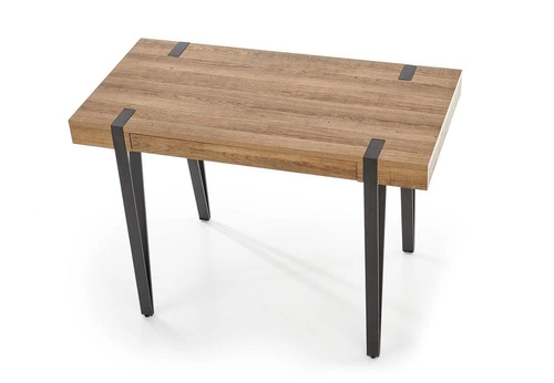 Moderní pracovní stůl se zásuvkou Indorika ořech medový černý loft 110x55 cm Intesi