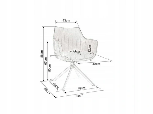 Židle Murray čalouněná šedá otočná do jídelny a obýváku Intesi