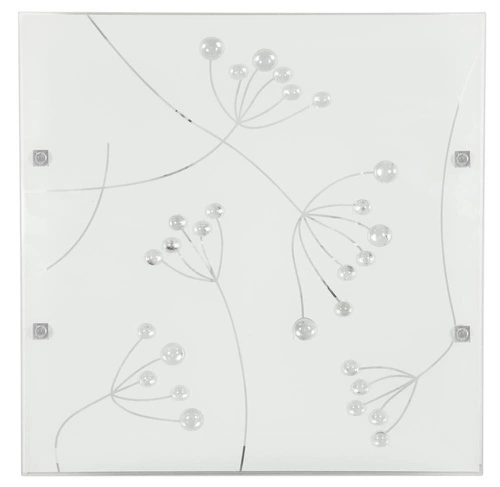 Stropní svítidlo skleněné čtvercové Arty 40x40 s krystalky bílé moderní glamour do ložnice