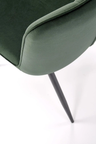 Čalouněná sametová židle Myanna Intesi zelená moderní do jídelny a obýváku s opěrkou