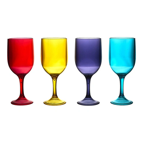 Modrý sklenička na víno 340 ml Intesi Sky z odolného plastu proti poškrábání, vhodná do myčky