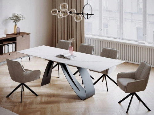 Otočné čalouněné jídelní křeslo Totti do jídelny a obývacího pokoje světle šedé