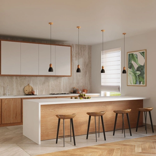 Závěsné svítidlo QUBIC černé betonovo-dřevěné do obýváku, kuchyně a nad ostrůvek 120 cm