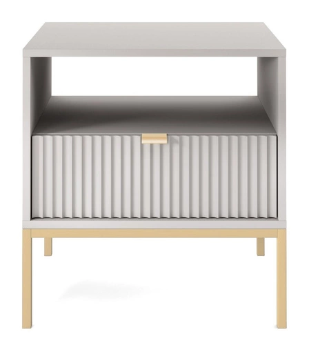 Lahodná šedozlatá ložnicová sestava nábytku s rýhovanými čely