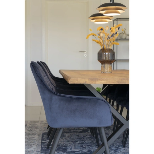 Jídelní stůl Toulon dubový 100x300 loftový na černých nohách