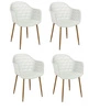 Sada 4 jídelních židlí Becker bílá/přírodní