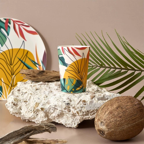 Barevný polypropylenový hrnek Exotic Paradise 250 ml na kávu a čaj Intesi