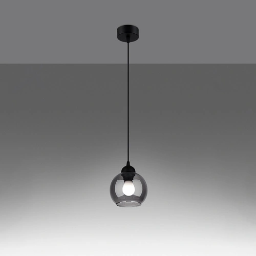 Závěsné svítidlo ALINO 1 černé moderní skleněné nastavitelné do obýváku a jídelny