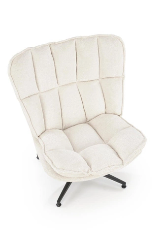 Otočná relaxační křeslo Florens krémová do obýváku moderní látka Intesi