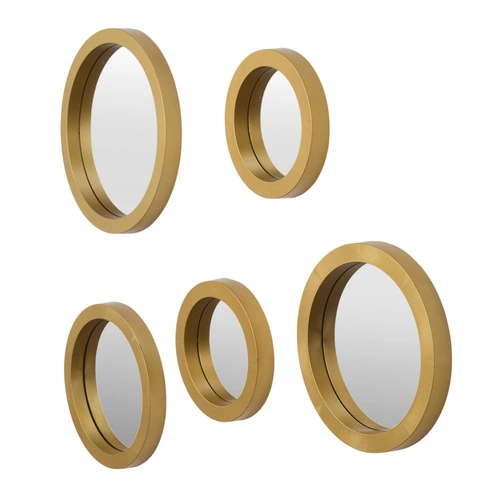 Sada 5 kulatých zrcadel Gilded ve zlatém rámu dekorativních do předsíně